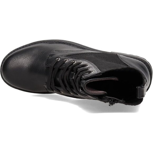 New In Box LifeStride Black Knit Knockout Lace-Up Inside Zip Combat Boots Sz 7W - Picture 6 of 10